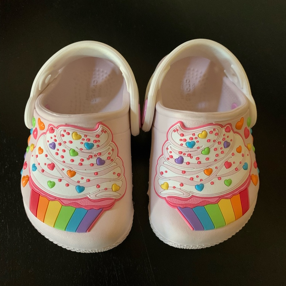 CROCS Toddler Pink Rainbow Cupcake Shoes